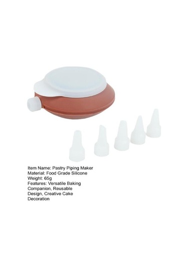 5 Adet Silikon Hamur Sıkma Torbası Yeniden Kullanılabilir Krema Ekstrüderi 5 Dekoratif Uç İle Diğer