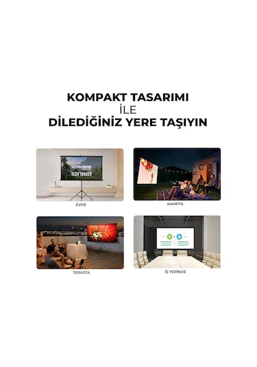 Havit 220x125cm Ayarlanabilir 100ınç 16:9 Boyut Ayaklı Projeksiyo