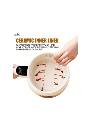 Fochsia Beyaz 1.6l Mini Pirinç Pişirici, 12 Saat Zaman Ayarlı Portatif Tencer