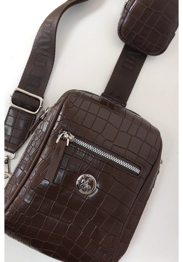 David Jones Kadın Omuz Çantası Dj250-5 Kroko Kahve