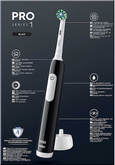 Oral-B Pro Series 1 Şarjlı 3D Diş Fırçası Siyah + Seyahat Kabı