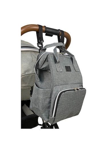 Stylo Star Anne Bebek Bakım Sırt Çantası + Termos Çanta Gri