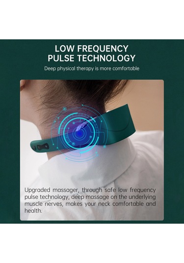 Xindoker Boyun Ve Omuz Masaj Cihazı - Elektromanyetik Darbe İle Isıtma Fonksiyonu, 15 Seviye Şiddet Ayarı, Yeşil Renk Jkp-lg-a5 Yeşil