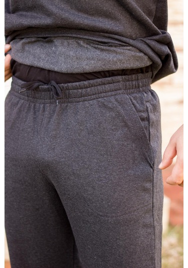 Antrasit Normal - Battal Büyük Beden Kalın Sweat Erkek Eşofman Takımı 21eestbakt Antrasit