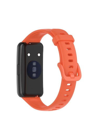 Huawei Band 7 Uyumlu Silikon Kordon Kayış Turuncu