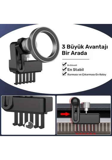 Honeybeeshop Siyah Manyetik Araç Telefon Tutucu Tesla Model 3 Model Y İçin Cep Telefonu Desteği Evrensel