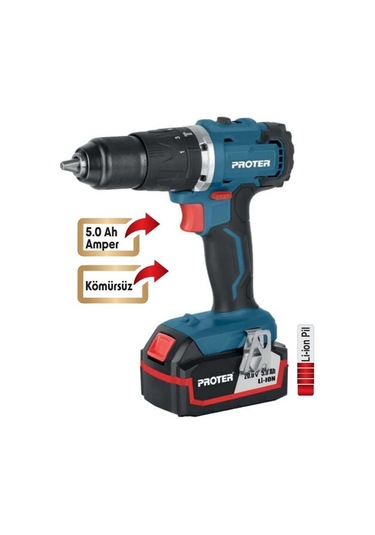 Proter PST 550 BL 13 MM Kömürsüz Darbeli Şarjlı Matkap