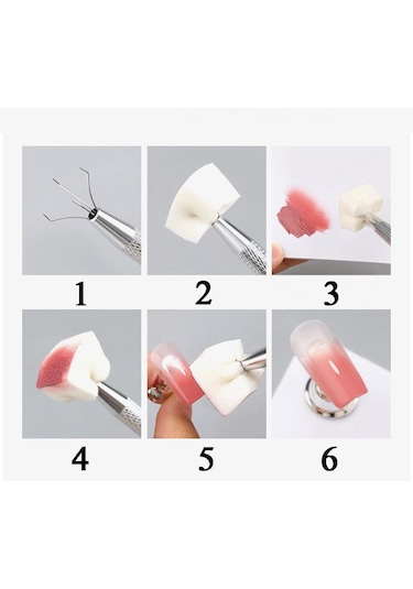 100lü Kalemli Küp Nail Art Ombre Ve Geçiş Süngeri Seti