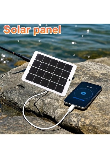 Xuweiwei Büyük Solar Panel - Usb Portlu Taşınabilir Şarj Cihazı Kamp Akıllı Telefon Tablet Fan