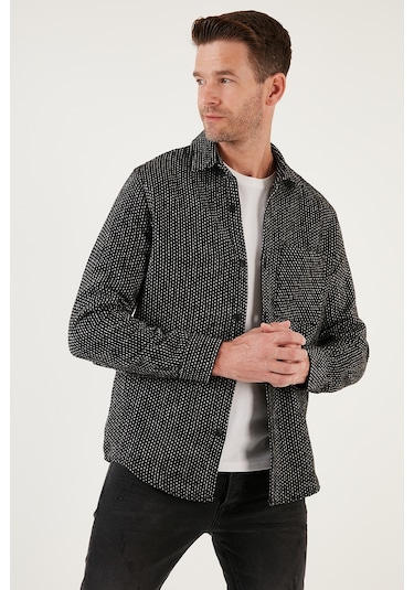 Buratti Desenli Cepli Regular Fit Uzun Kollu Kışlık Erkek Gömlek Cf24W127187 Siyah Buratti Desenli Cepli Regular Fit Uzun Kollu Kışlık Erkek Gömlek Cf24W127187 Siyah