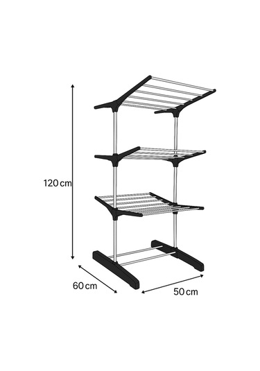 3 Katlı Berber Havlu Askısı Siyah
