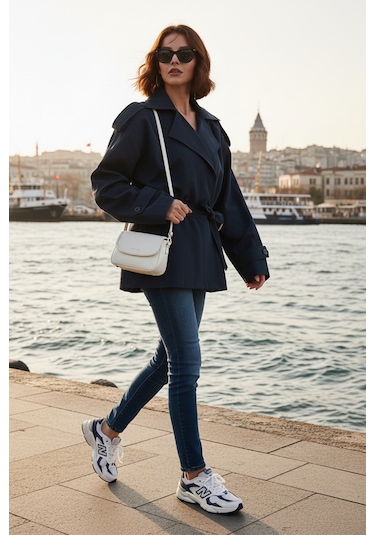 Lela Bayan Trençkot 6839609 Lacivert Lacivert