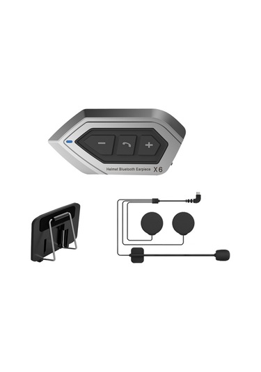 Teltree Motosiklet Kask Kulaklığı, Bt 5.0, 1500mah Pil, Gürültü Engelleme, Ipx67 Su Geçirmez, Ana Ünite Ayrılabilir, Gümüş Sert Boru Mikrofon