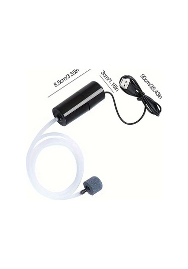 Willowhaven 1 Adet Taşınabilir Usb Akvaryum Pompası - Mini Hava Pompası, Ayarlanabilir Akış, Kompakt Siyah Tasarım