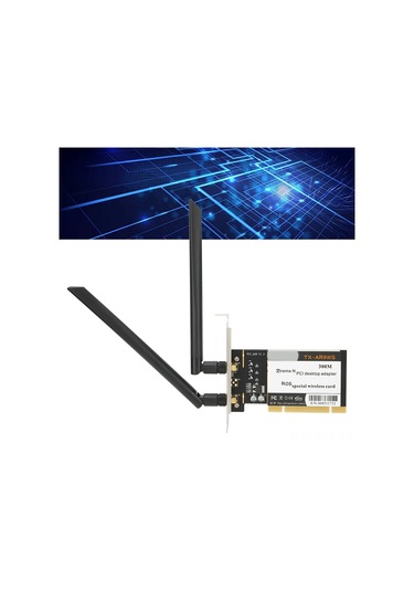 Yaleker Ar9223 Çip 300mbps 2.4ghz 802.11b/g/n Pcı Masaüstü Kablosuz Wifi Adaptörü İki Antenli Windows Xp/7/8/10 Desteği