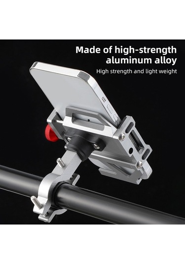Pazly Alüminyum Bisiklet Telefon Tutucu, Ayarlanabilir, Kaymaz, Cep Telefonu Tutucu
