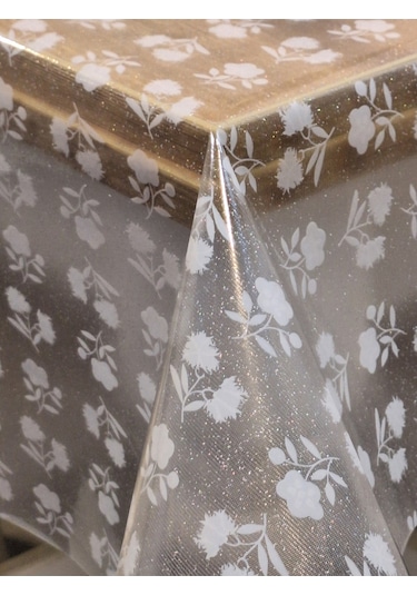 Şeffaf 0.018 Mm Pvc Muşamba - Desenli Silinebilir Şeffaf Masa Örtüsü Ns28 Beyaz