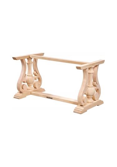 Masifart Alga Çiftli İnci Ayak Cilasız Ham Ahşap