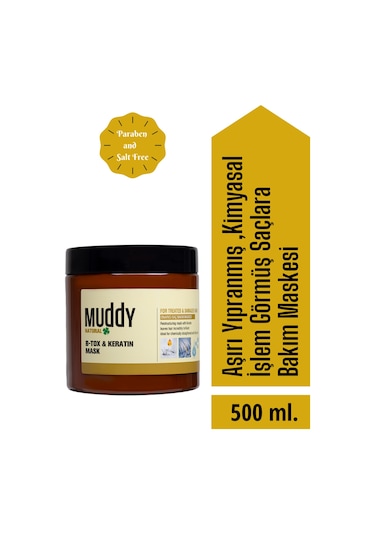 Muddy B-Tox & Keratin Onarıcı Saç Bakım Maskesi 500 ML