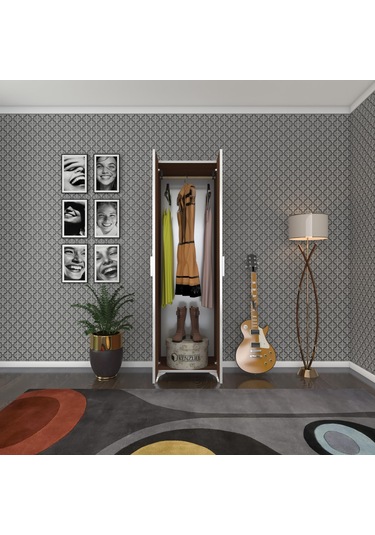 Kenzlife gardırop 2 kapaklı kapılı krizantem 168*50*42 cvz ayaklı gardolap dolap