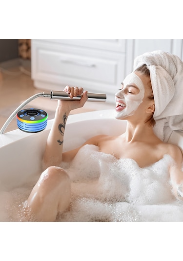 Springsun T7a Modeli Ipx7 Su Geçirmez Banyo Hoparlörü - Bt 5.2, Fm Radyo, 15m Mesafe, Siyah/mavi Seçenekli Mini Kablosuz Ses Sistemi