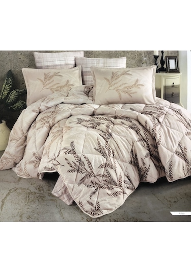 Clasy Çift Kişilik Saten Uyku Seti Alisa V1 Kahverengi