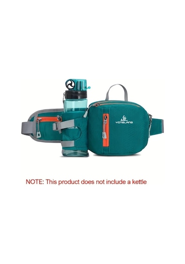 Dashanshop Yeşil Nylon Bel Çantası Koşu Bisiklet Outdoor Çok Cepli Matara Uyumlu Yeşil