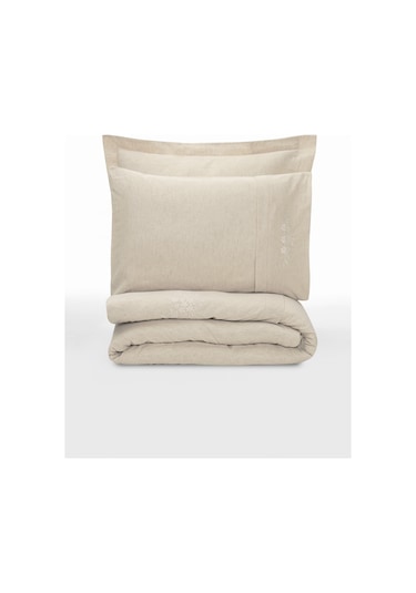 Cotton Box Cotton Keten Çift Kişilik Nevresim Takımı Forbes Bej