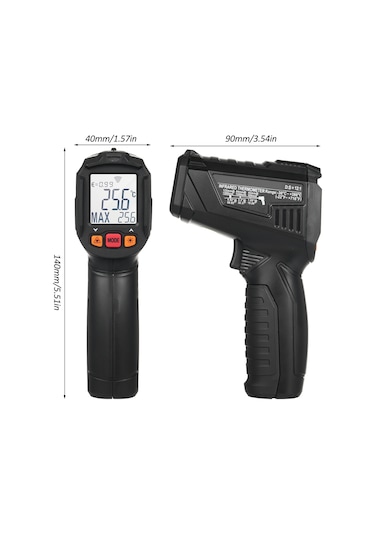 Springsun Kızılötesi Termometre -30 380 -22 716 Temassız Dijital Lazer Sıcaklık Ölçüm Makinesi Hd Arka Aydınlatmalı Lcd