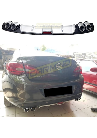 Opel Astra J Sedan Çift Egzoz Görünümlü Difüzör Gri
