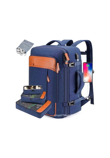 Büyük Kapasite Su Geçirmez Bilgisayar İş Seyahat Bagaj Sırt Çantası Lacivert Lacivert