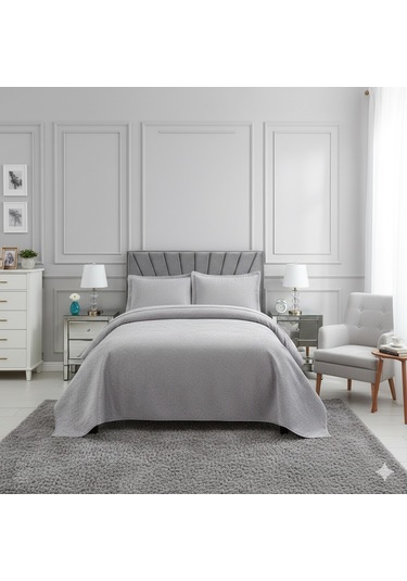 Nubuk Yatak Örtüsü Tek Kişilik İstanbul Gri Diğer