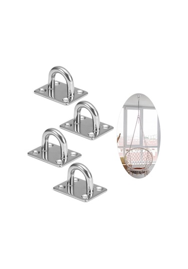 Youtek 304 Çelik Kare Göz Tahtası Seti 4 Adet - M8, Spor Aletleri/swing Asma İçin, 180 Kg Yük Dayanımı Somun Yok