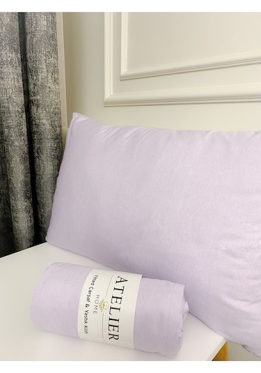 Tek Kişilik Ranforce Lastikli Çarşaf Seti 100x200 + 1 Yastık Kılıfı 50x70 Lila