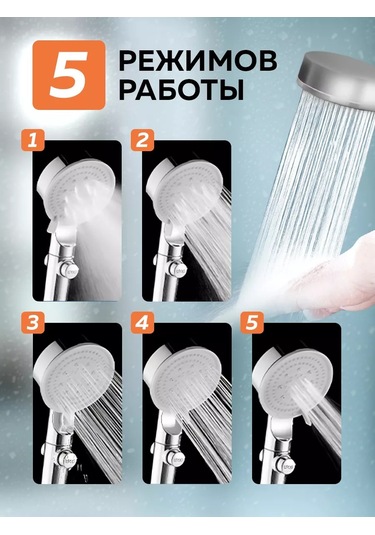 Hozbos 5 Modlu Duş Başlığı 262151494 Gri