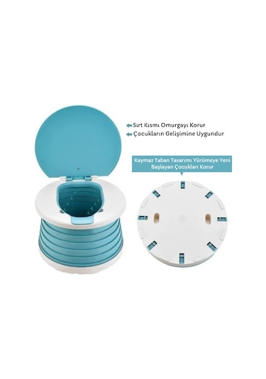 MooieBaby's Katlanabilir Çocuk Tuvaleti, Carry Potty,Yeşil