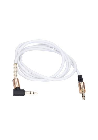 Yingfu Metal 3,5 Mm Erkek Açı Stereo Kulaklık, Araba Aux Ses Uzatma Kablosu 1 M Beyaz