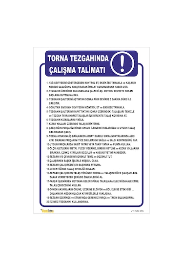 TORNA TEZGAHINDA ÇALIŞMA TALİMATI TLM 055