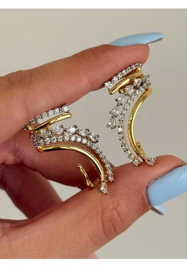 Vip Özel Tasarım Kıkırdak Küpe Altın