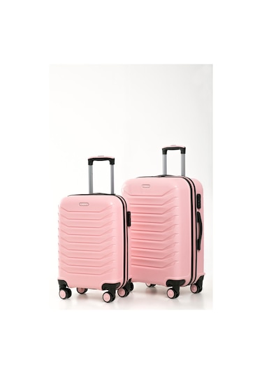 Yefa Pp Polipropilen Kırılmaz Orta & Kabin Boy 2'li Valiz Seti Pudra
