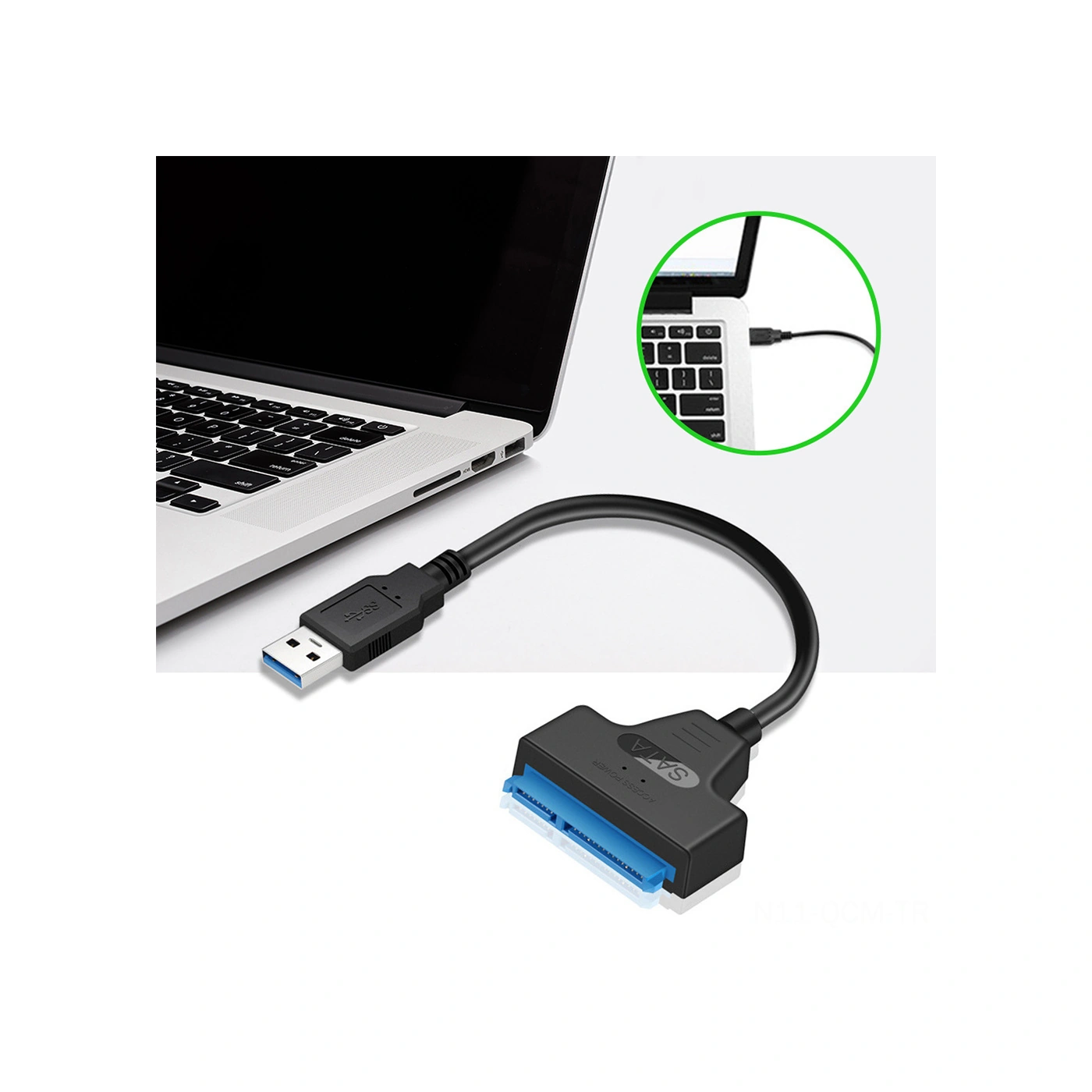 Qingmipy 2.5 İnç Sata Hdd/ssd İçin Usb 2.0/3.0/usb-c Dönüştürücü Kablosu - Jms578 Çipi, 6gbps Hız, Bakır Çekirdekli, Siyah