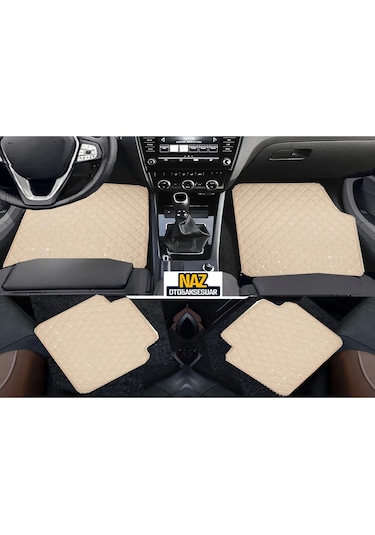 Dacia Duster 2018 - 2023 Uyumlu Bej Dikişli Bej Deri Paspas