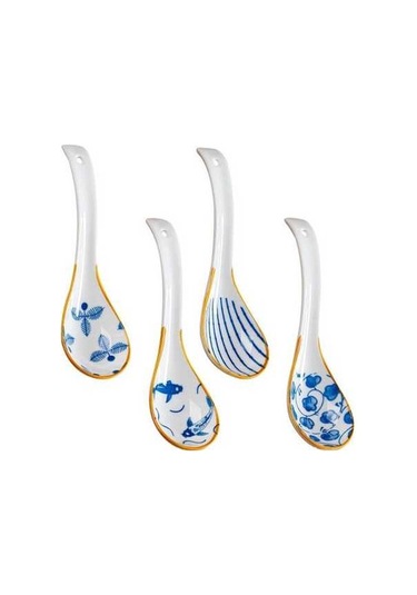 Fastbuy 6,3 Seramik Çin Mantar Kaşığı, Retro Ramen Kaşığı, Tasarım Kaşık