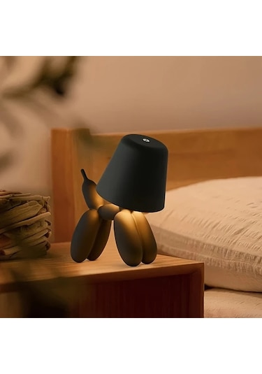 Oldfriend Metalume Sevimli Mavi Köpek Led Masa Lambası Dokunmatik 3 Renk Ayar Şarj Edilebilir Mavi