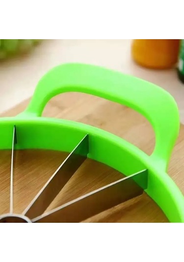 Suofeng Stainless Steel Karpuz Dilimleyici - Keskin Bıçaklı, Ergonomik Kollü, Temiz Ve Eşit Dilimler İçin Mutfak Aracı Yeşil
