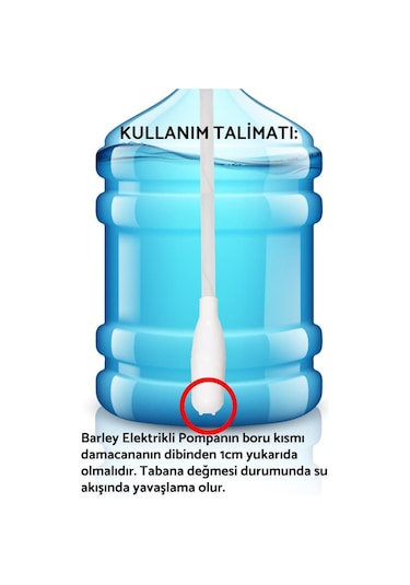 Barley Elektrikli Damacana Su Pompası Adaptörlü 1 Dakikada 18 Litre Su Beyaz - Mavi
