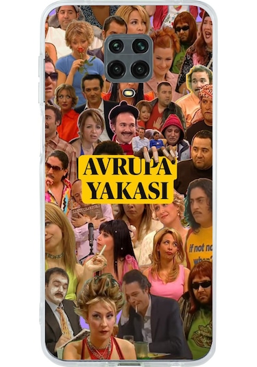 Redmi Note 9 Ve 9s Uyumlu Avrupa Yakası Baskılı Silikon Kılıf Renkli