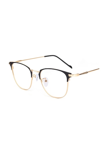 Yaozixa Erkekler İçin Gündelik İş Görüşmeleri Retro Metal Gözlük Çerçevesi - Siyah Altın, Mavi Işık Engelleme Lensli, Moda Ve Fonksiyonel Beyaz