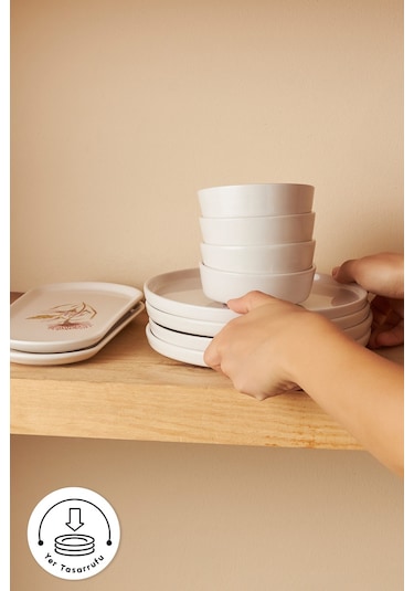 Karaca Revive 10 Parça 4 Kişilik Kahvaltı Seti Beyaz