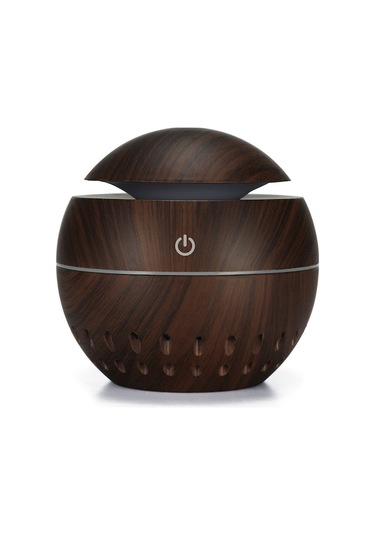 Halka Açık Usb Ultrasonik Nemlendirici: Minik Taşınabilir, Sessiz, Odalar/ofis/araçlar İçin 130ml Koyu Ahşap Desenli Taban Yok